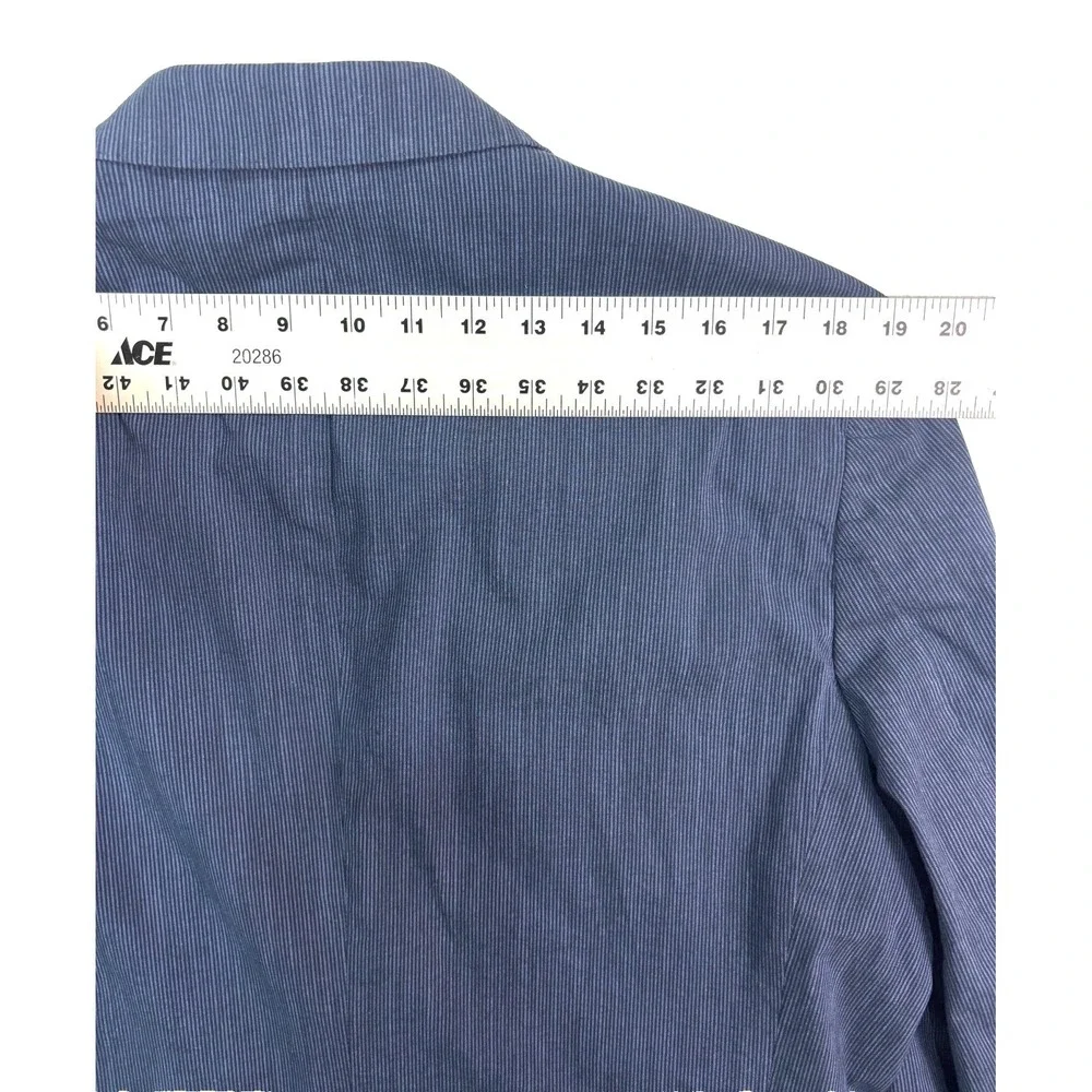 NEW Banana Republic 44R Blue Stripe Slim Stretch Cotton Blazer Jacket Sport Coat